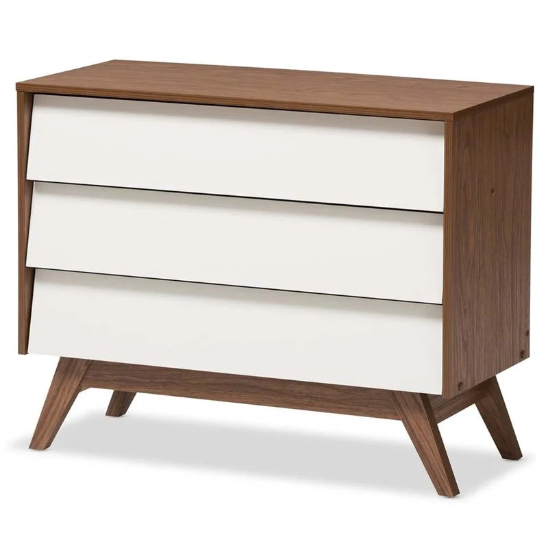 White and Walnut 6 Drawer and 3 Drawer Chest Set I71111