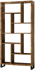 Modern Bookcase in Antique Nutmeg and Black Z21481