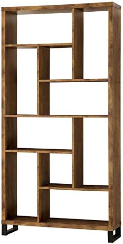 Modern Bookcase in Antique Nutmeg and Black Z21481