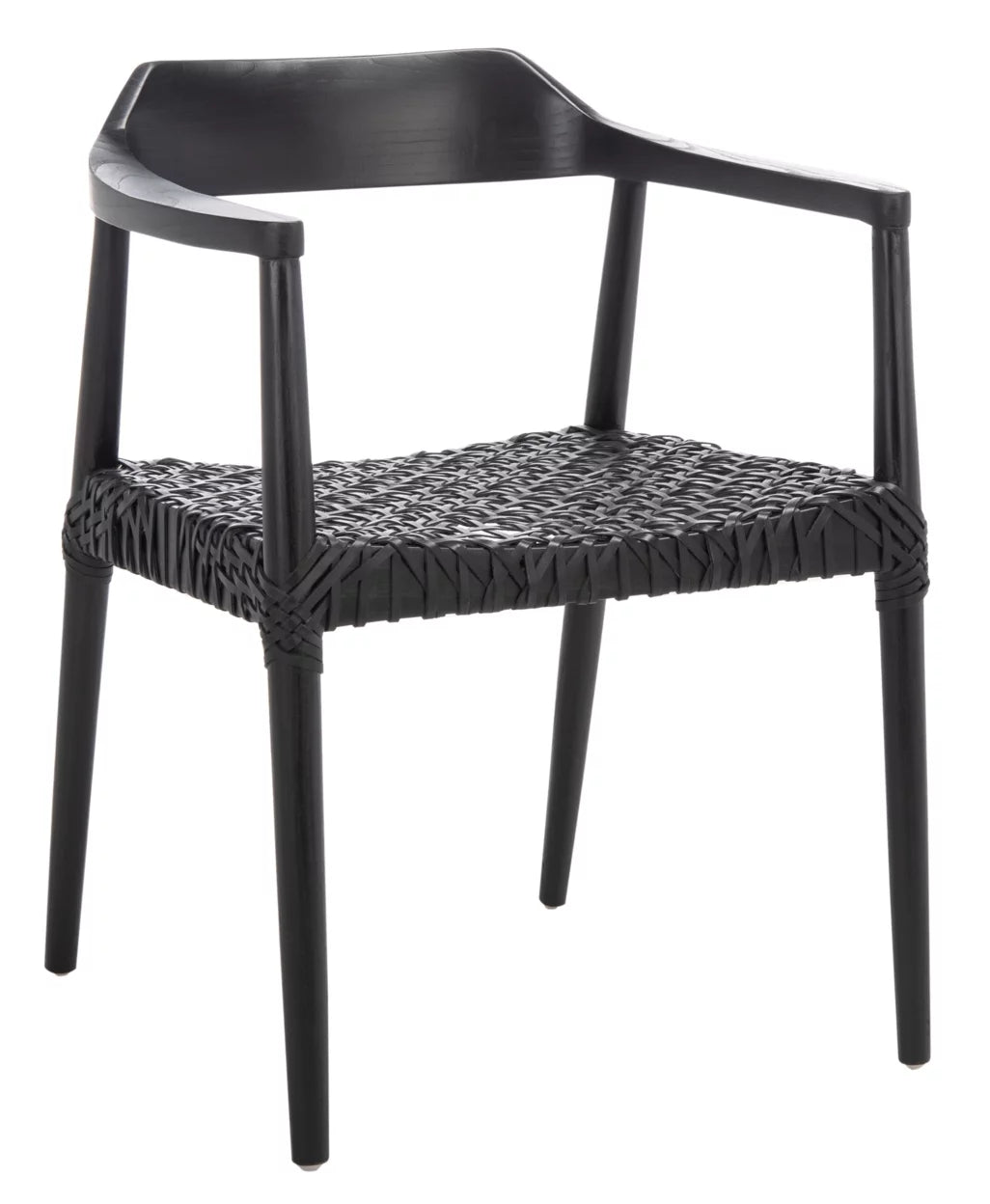 Black Leather Accent Chairs M677