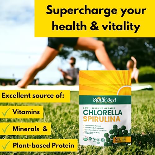 Organic Chlorella Spirulina 500 Tablets I569