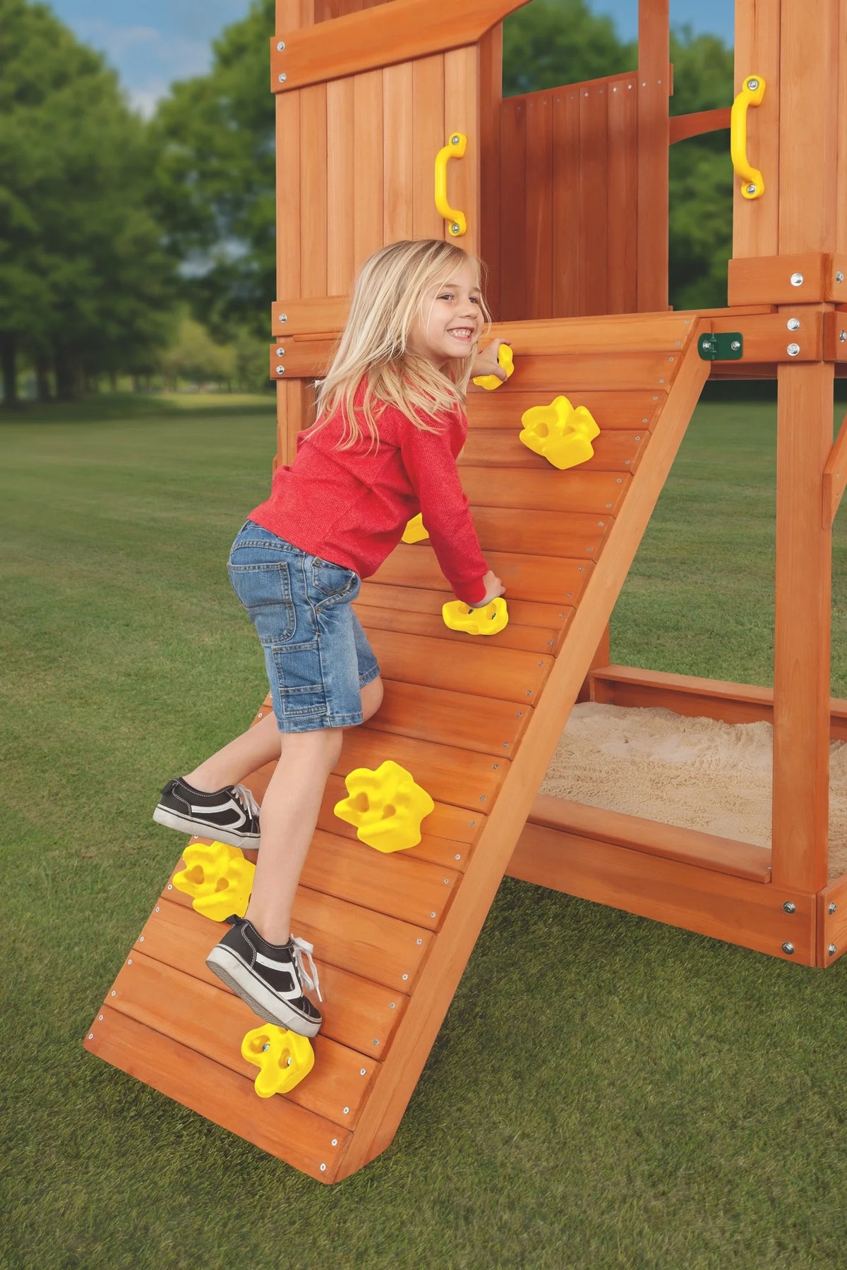 Wooden Playset with Slide and Swing W560063