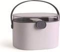 Portable Medicine Lock Box with Handle Childproof Storage Box Organizer Double Layered Container (White) O568590