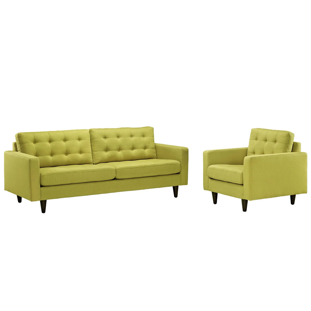 Armchair and Sofa Set of 2 in Wheatgrass E362