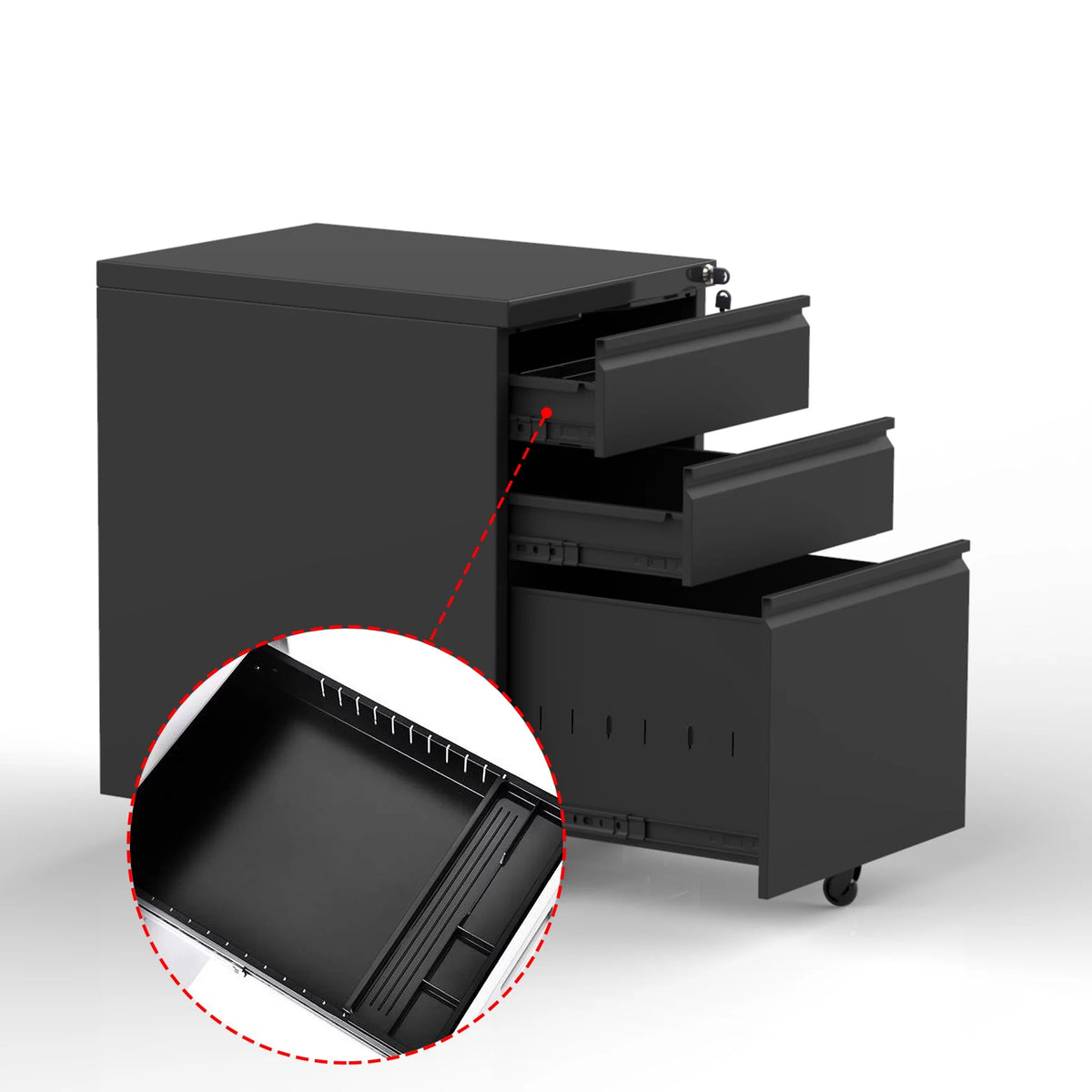 Metal 3 Drawer File Cabinet for Legal Or Letter Files F737772