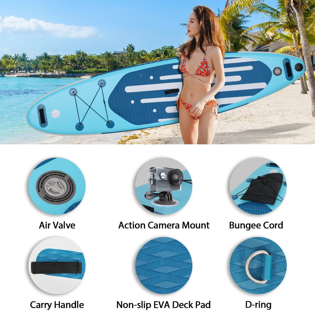 11 Ft Inflatable Stand Up Paddle Board and Sit-on Kayak Set K720