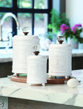 White Kitchen Canister Set of 3 I468265
