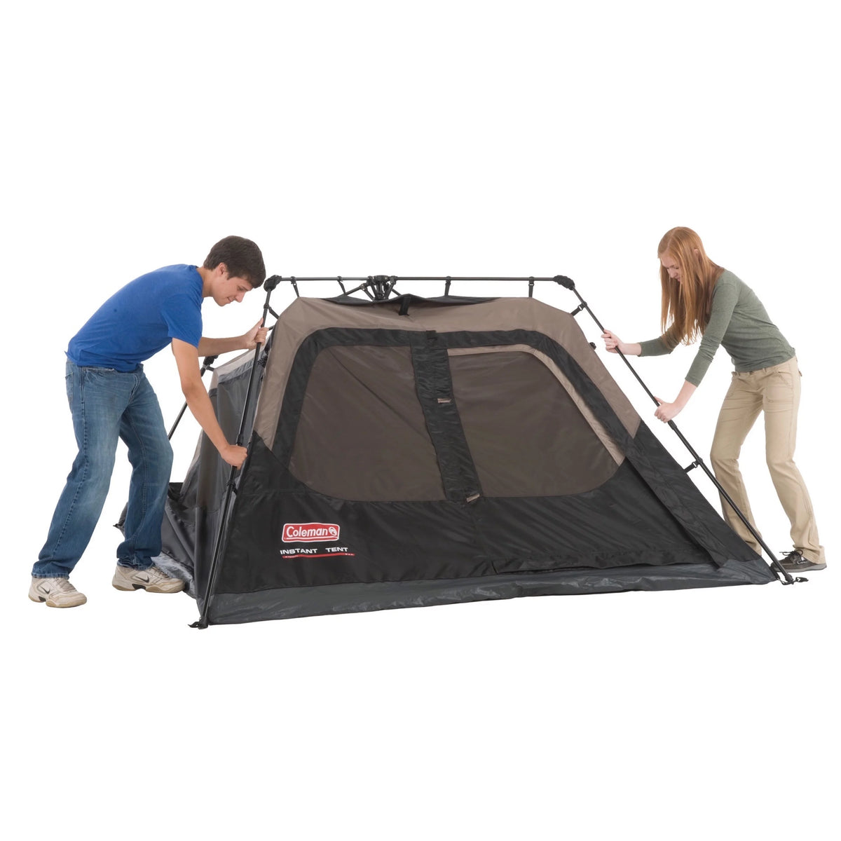 4-Person Cabin Camping Tent with Instant Setup, Gray Y610856