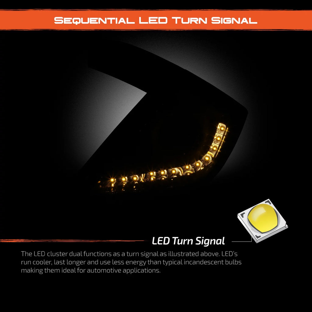 Black Full LED Tail Lights D135