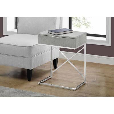 Silver End Table with Storage K70738
