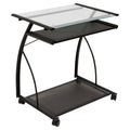 L Cart Black Clear Glass B646