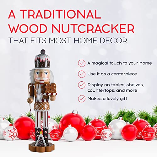 Wooden Nutcracker Candy Man with Candy Cane and Gingerbread Cookies F5850
