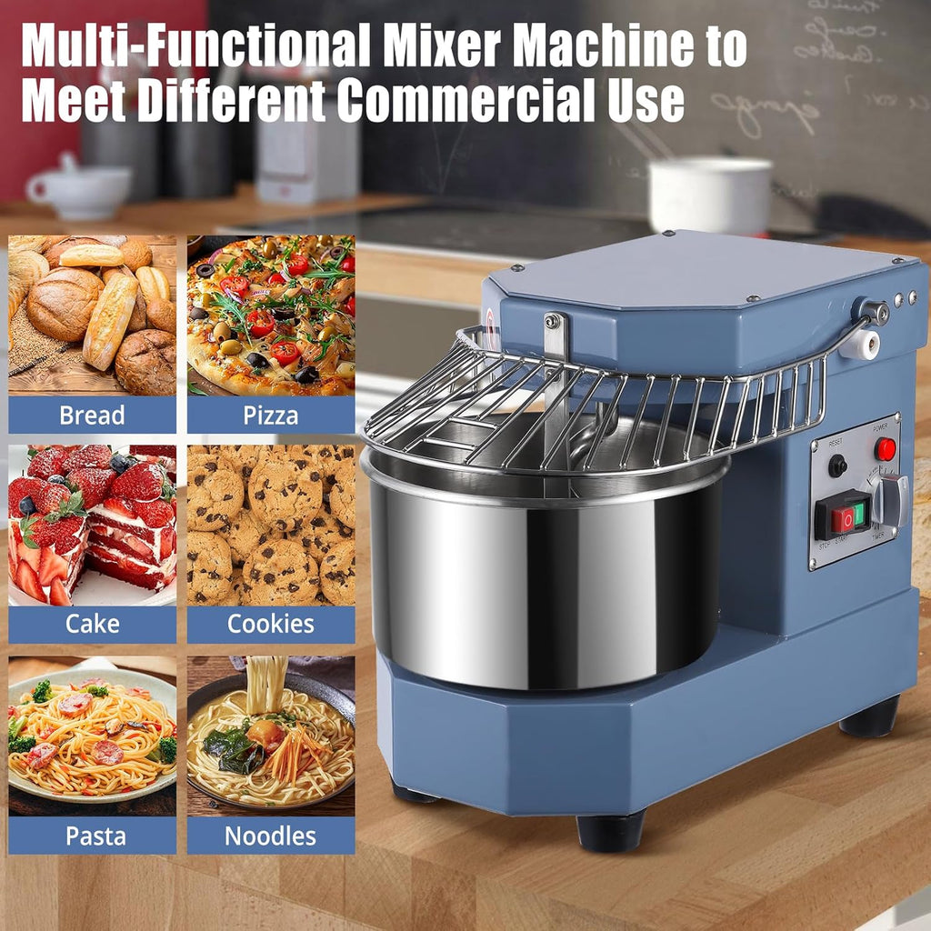 8.5Qt 450W Dual Rotating Dough Mixer with Stainless Steel Bowl B155957