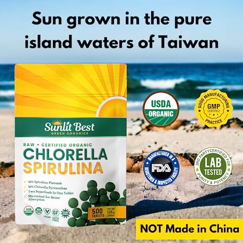 Organic Chlorella Spirulina 500 Tablets I569