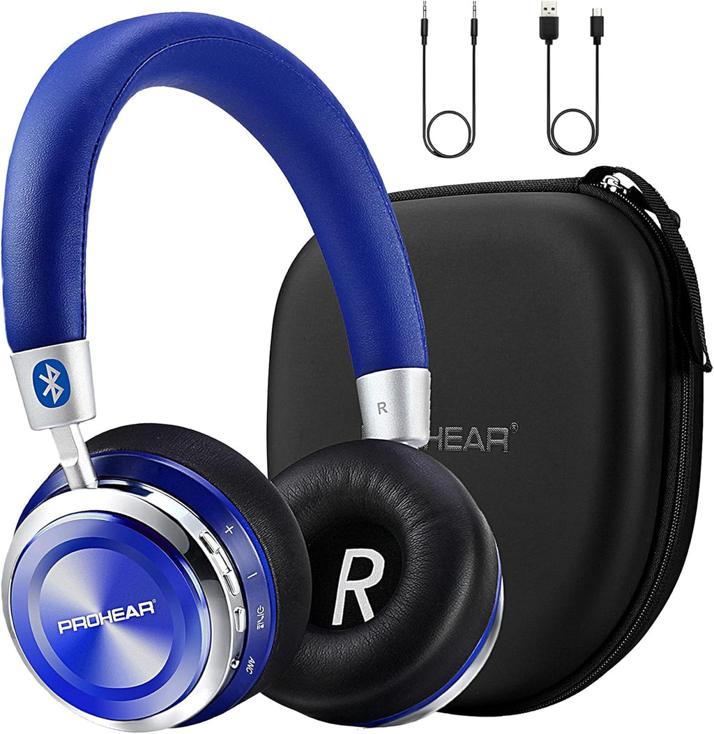Kids Bluetooth Active Noise Cancelling Headphones with Safe 85dB Volume Limit - Blue I8652