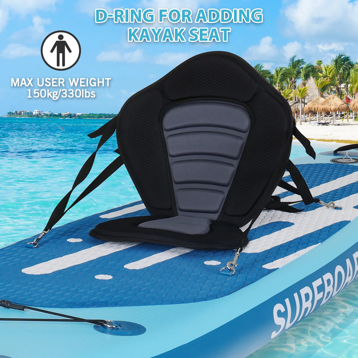 11 Ft Inflatable Stand Up Paddle Board and Sit-on Kayak Set K720
