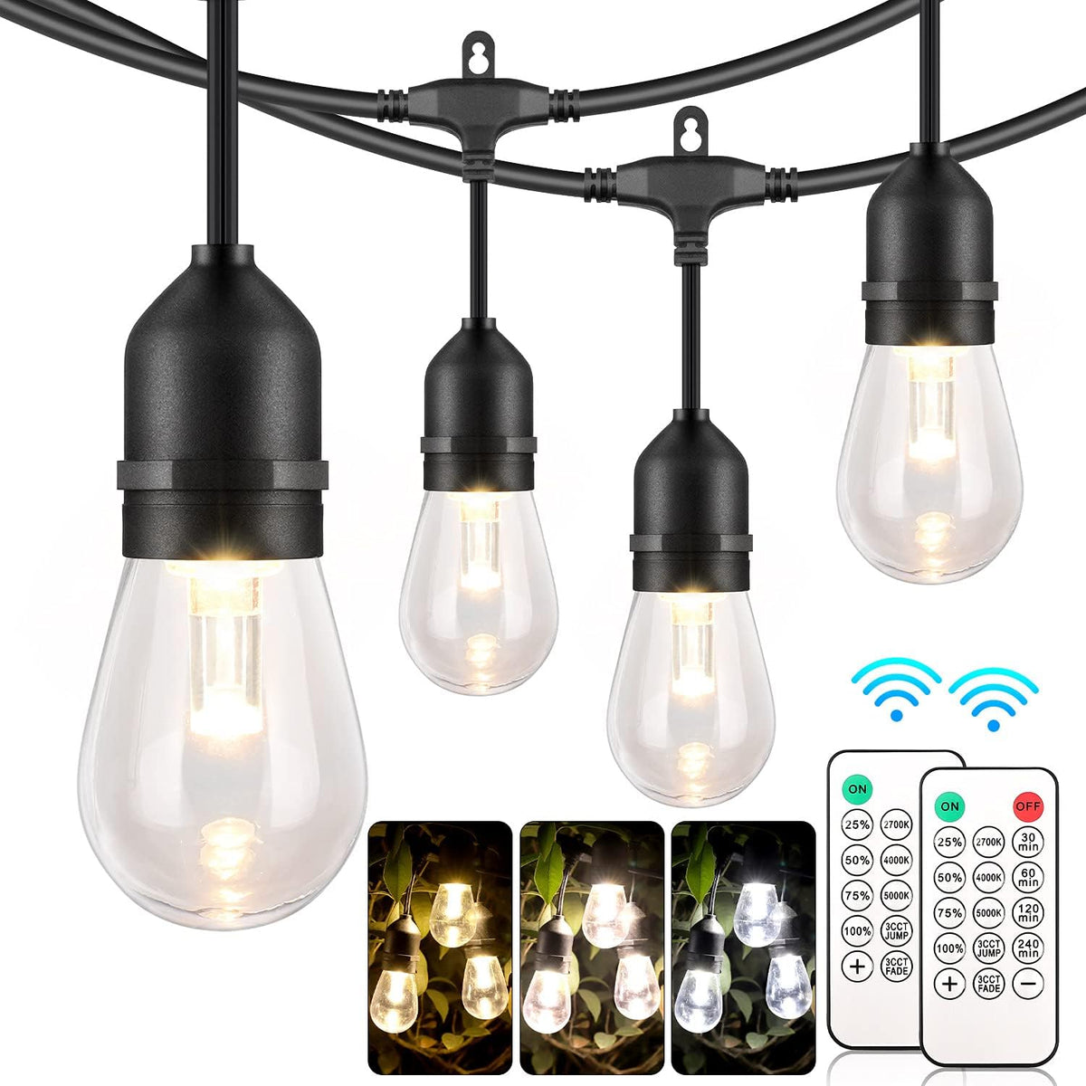 48FT Waterproof Dimmable LED String Lights with Remote Q113628