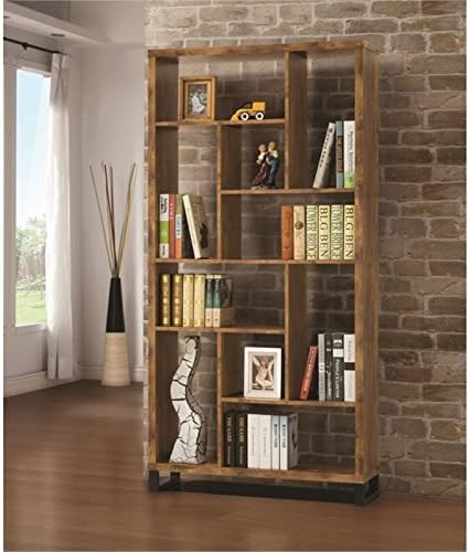 Modern Bookcase in Antique Nutmeg and Black Z21481