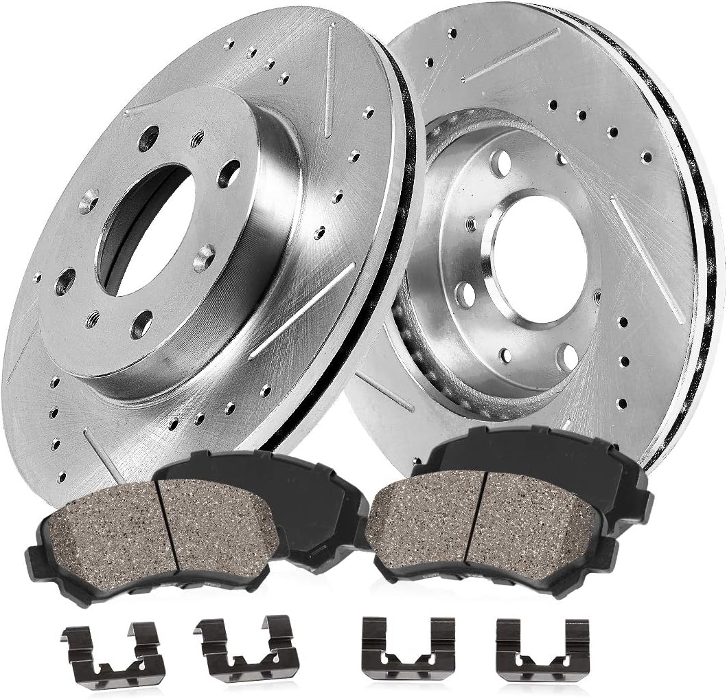 4 Lug Rotors + Ceramic Brake Pads + Clips B468