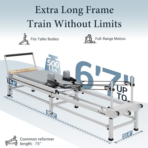 Foldable Pilates Reformer Machine with Adjustable Heights M779115