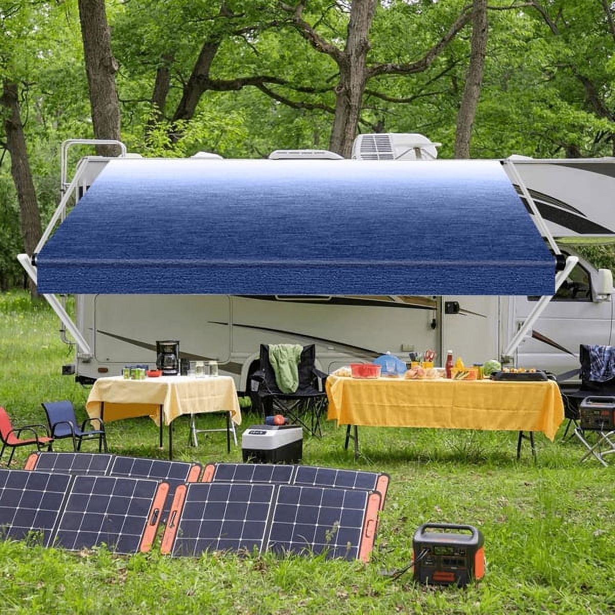 16' Blue Vinyl RV Awning Fabric Replacement D201