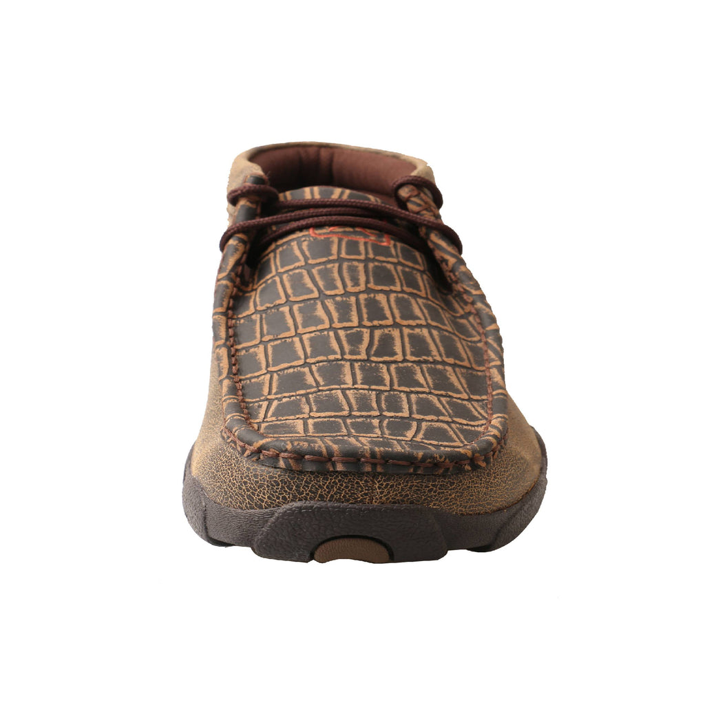 Cayman Print Brown Leather Driving Moc A394