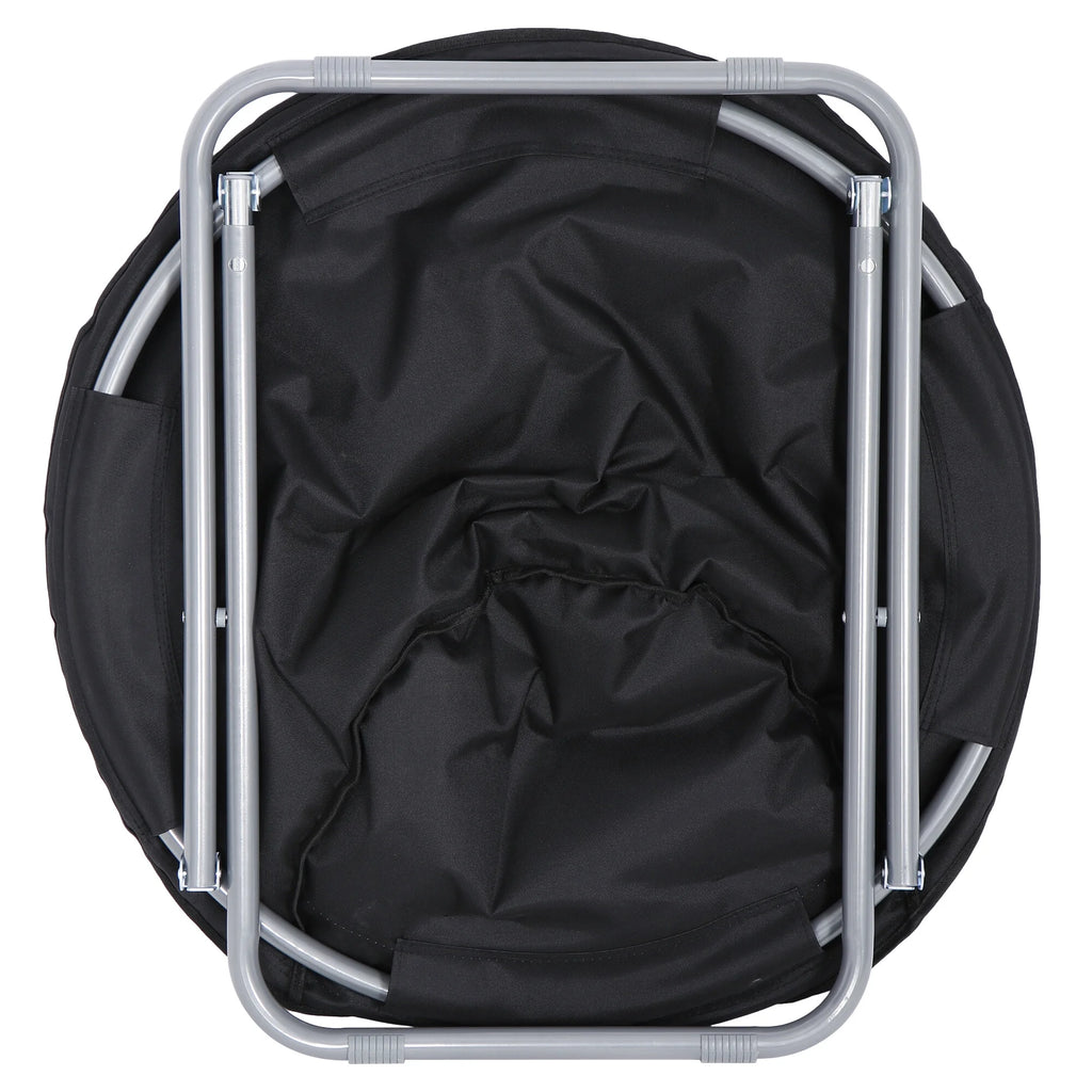 Foldable Faux Fur Saucer Chair Black K14646