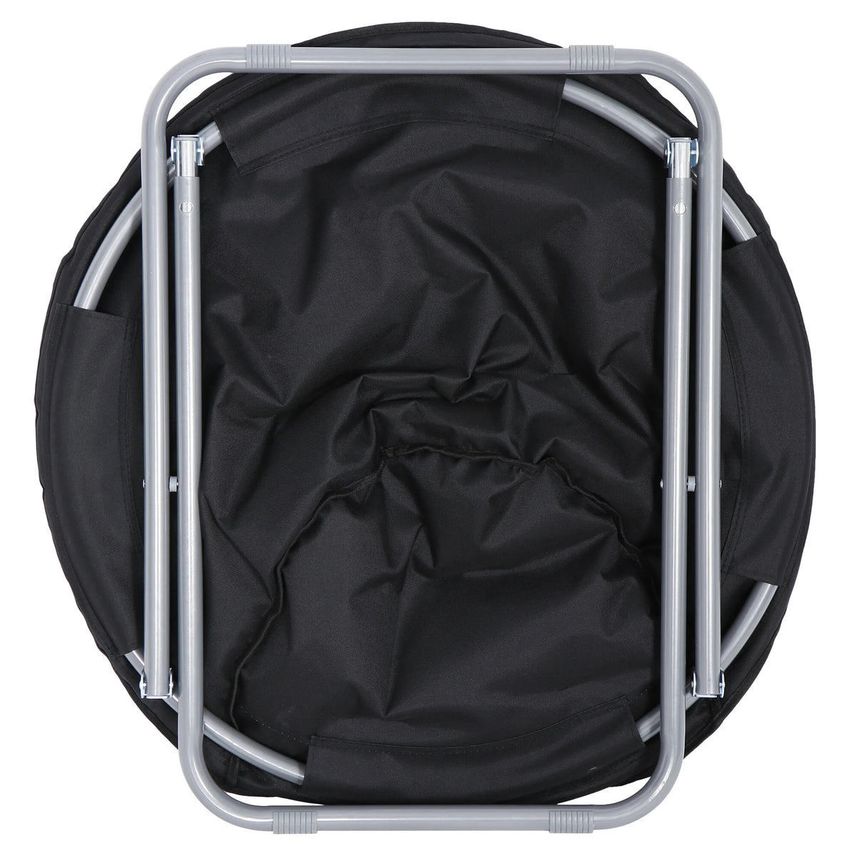Foldable Faux Fur Saucer Chair Black K14646