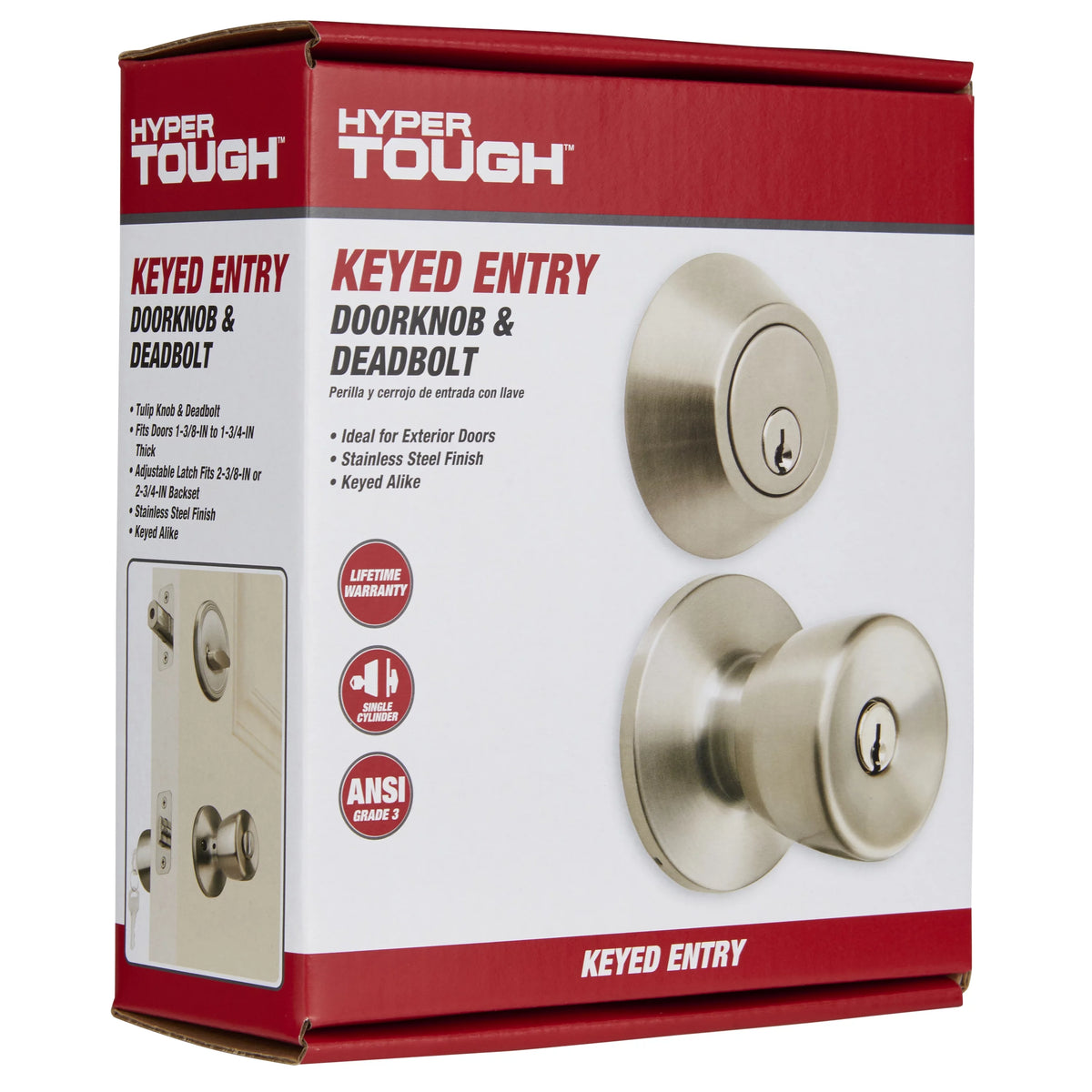 Polished Brass Doorknob and Deadbolt Combo Pack H961