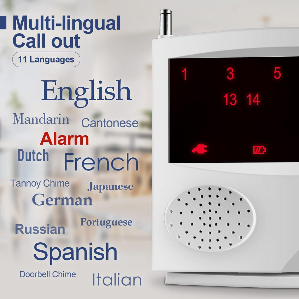 Wireless Calling System with 10 Waterproof Call Buttons and 1 Monitoring Unit X5372