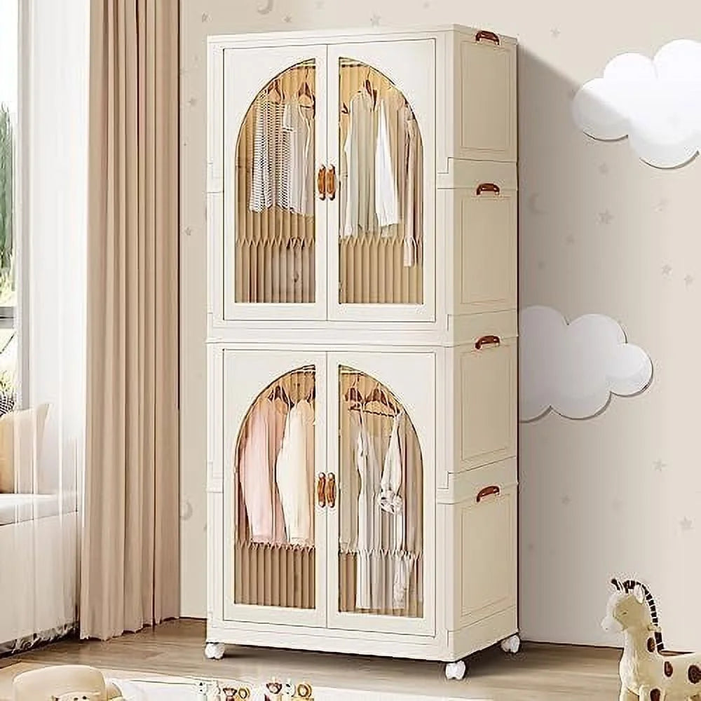 Children's Portable Collapsible Plastic Wardrobe Y8815