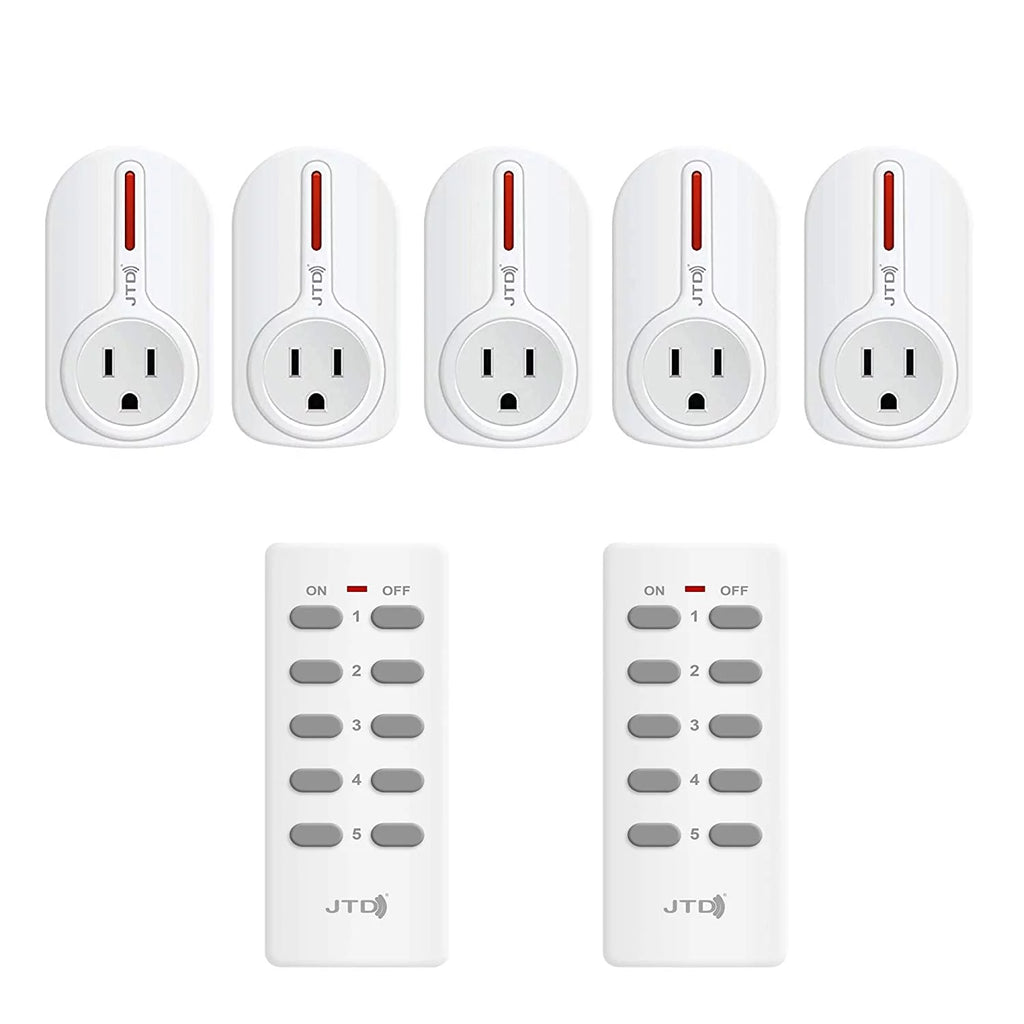 5 Pack Remote Control Outlet Switch with 2 Remotes P523