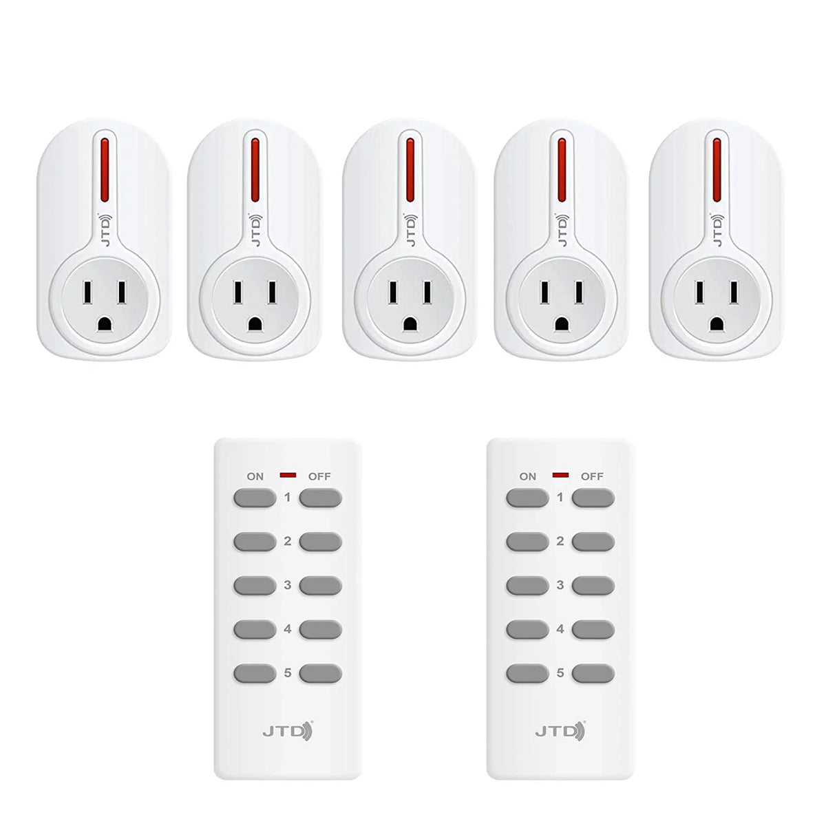 5 Pack Remote Control Outlet Switch with 2 Remotes P523
