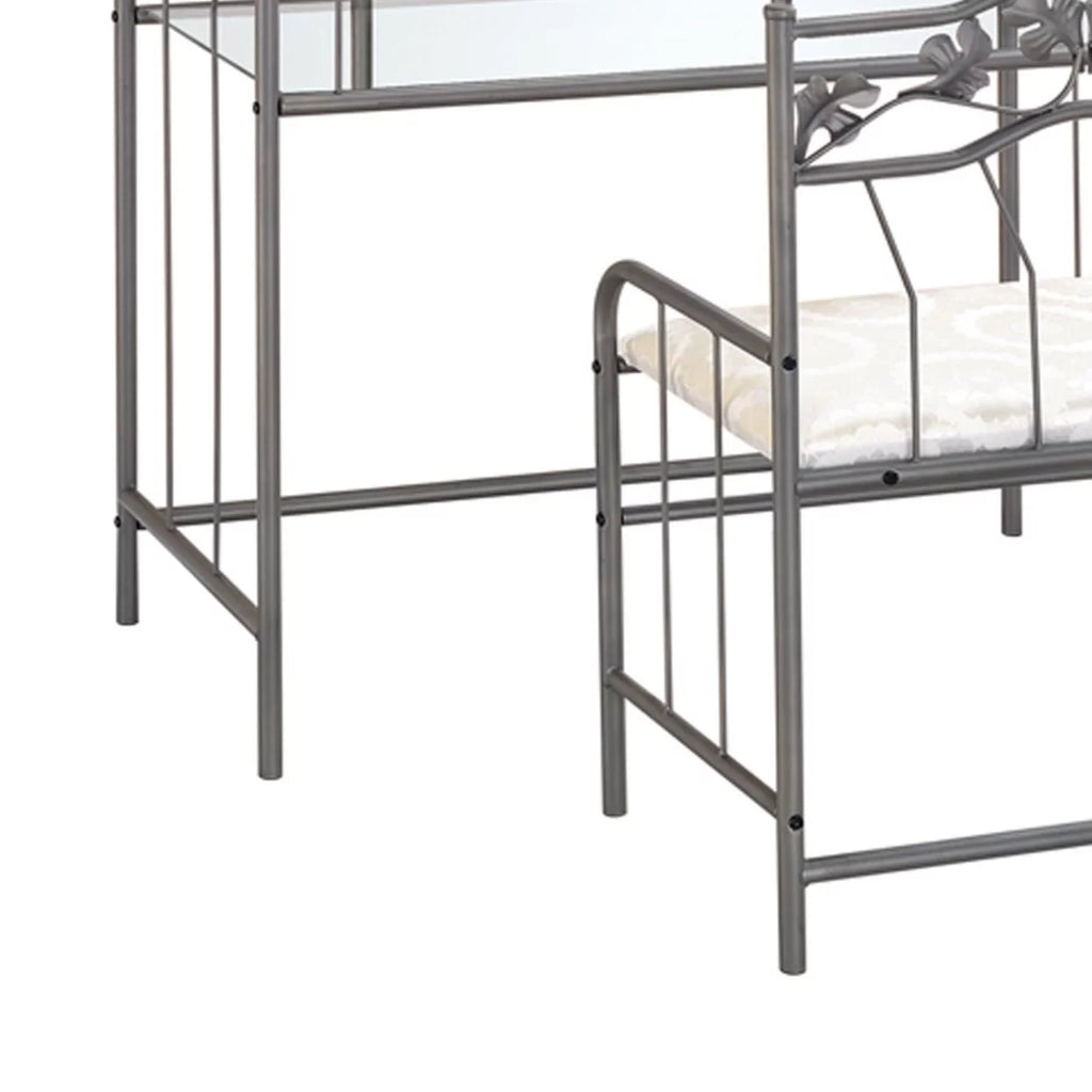 Metal Vanity Set with Glass Top S88258
