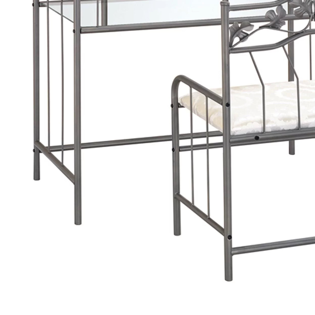 Metal Vanity Set with Glass Top S88258