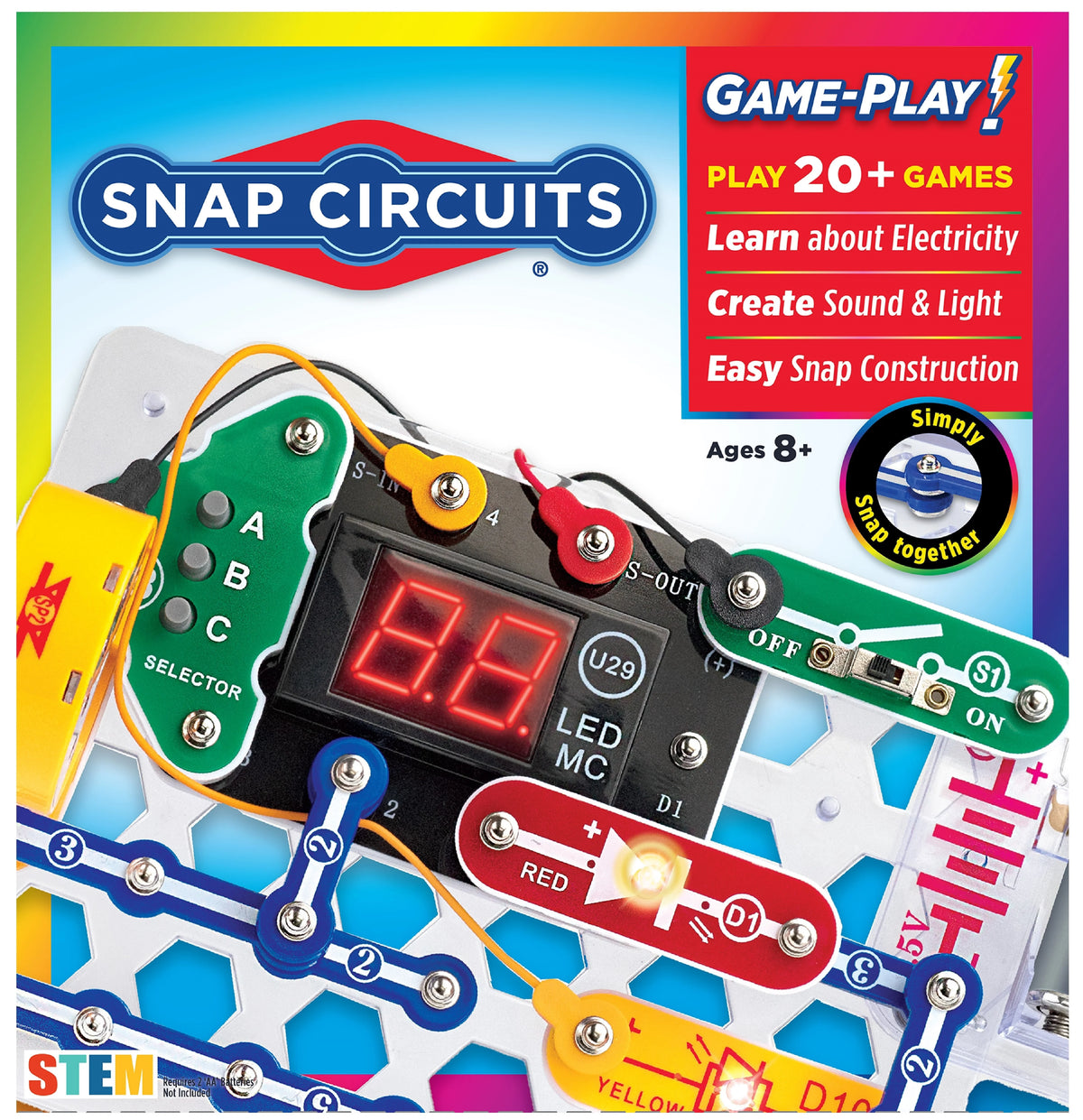 Electronics Exploration Kit, Over 60 Projects, STEM Educational Toy for Kids 8+ Q529