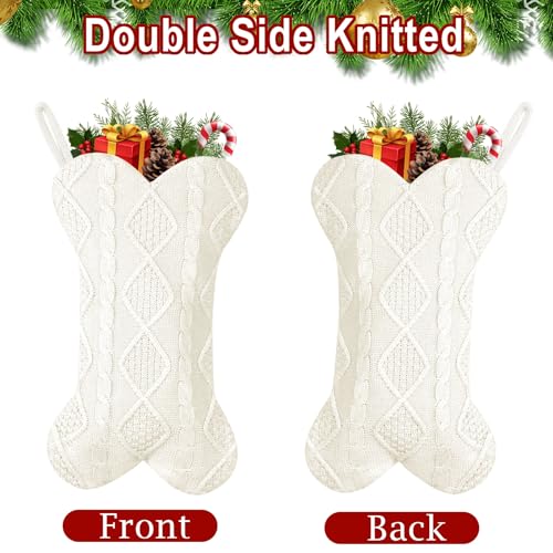 2 Pack 18 Inch Knitted Dog Christmas Stocking T976