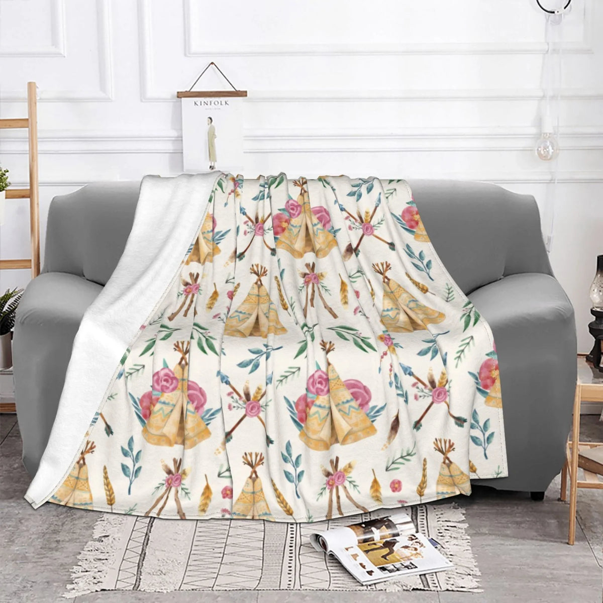 Flannel Throw Blanket 50 x 40 inches H22331