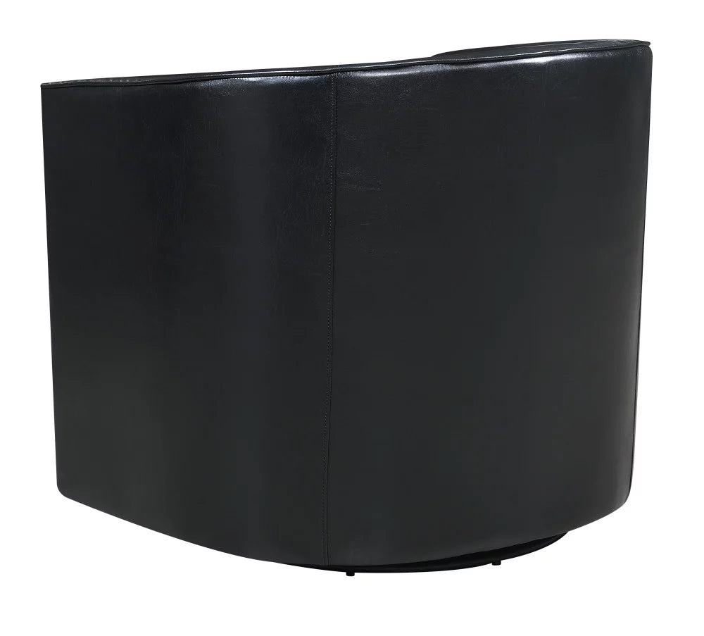 Black Faux Leather Swivel Accent Chair X664098