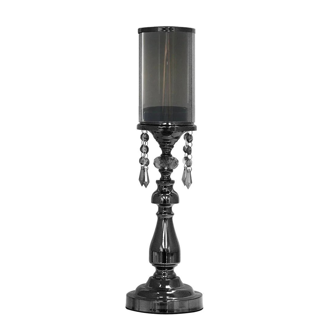 Black Crystal Candle Stand P83249