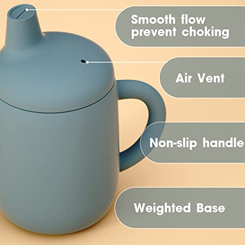 Sippy Cups 7OZ, Silicone Straw Cup B683