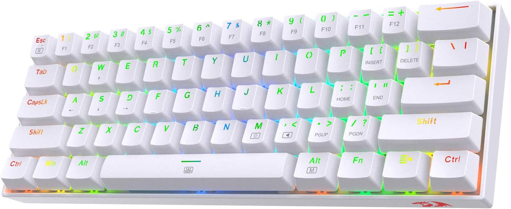 60% Wired RGB Gaming Keyboard, 61 Keys Compact Mechanical Keyboard with Linear Red Switch, White Pack of 2 K104