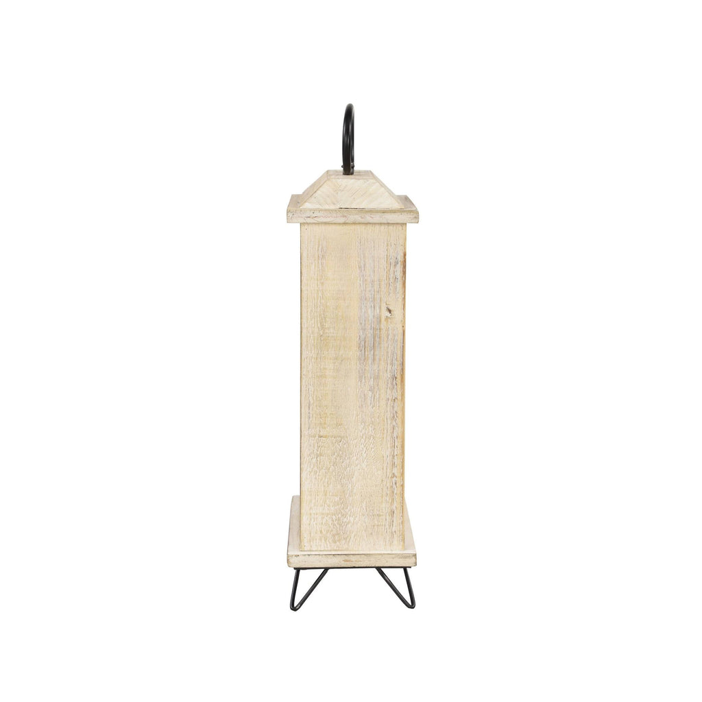 Rectangular Beige Wooden Table Clock C490