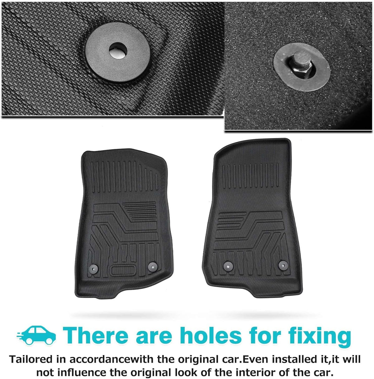 All Weather TPE Floor Liners for Jeep Wrangler 4XE 2021 2022 1st & 2nd Row Z994