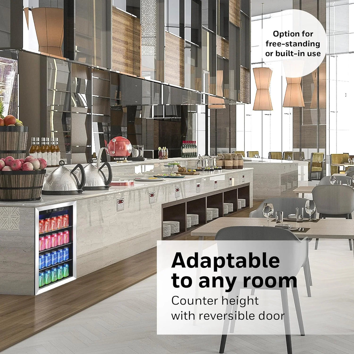 115 Can Beverage Refrigerator and Cooler with Glass Door D765