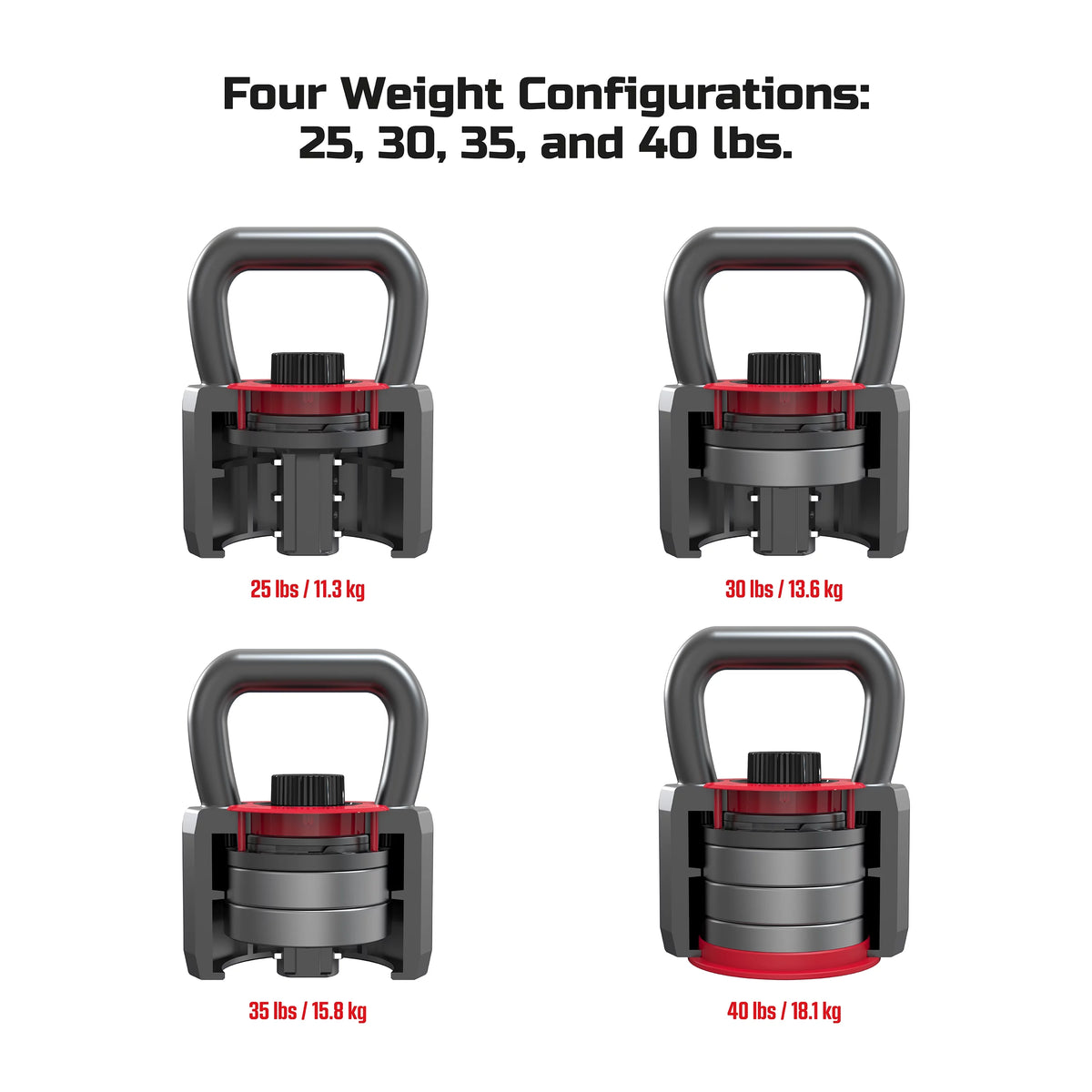 Adjustable Kettlebell 25-40 lbs F31238