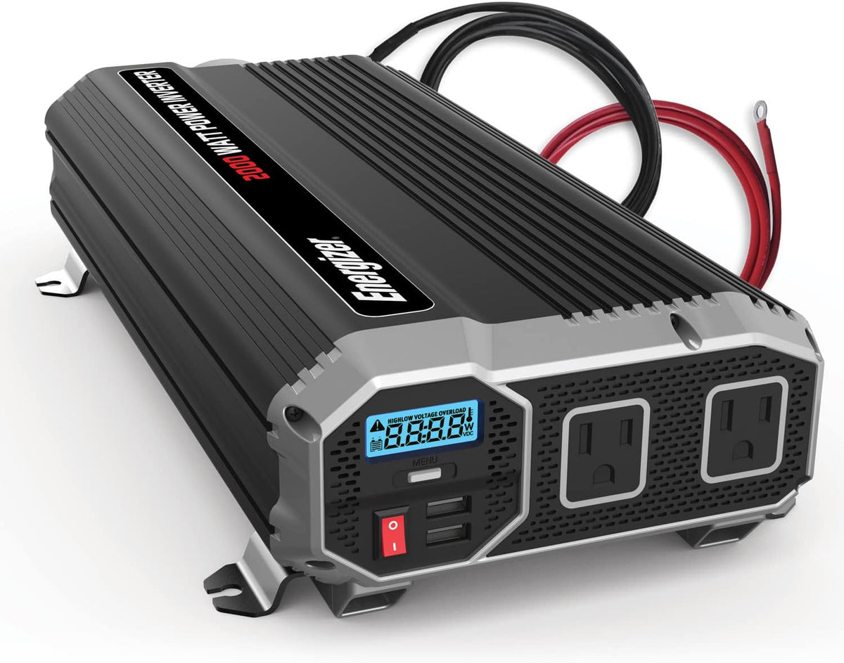 2000 Watts Power Inverter, 12v to 110v, Two AC Outlets, Two USB Ports, DC to AC Converter Y33461