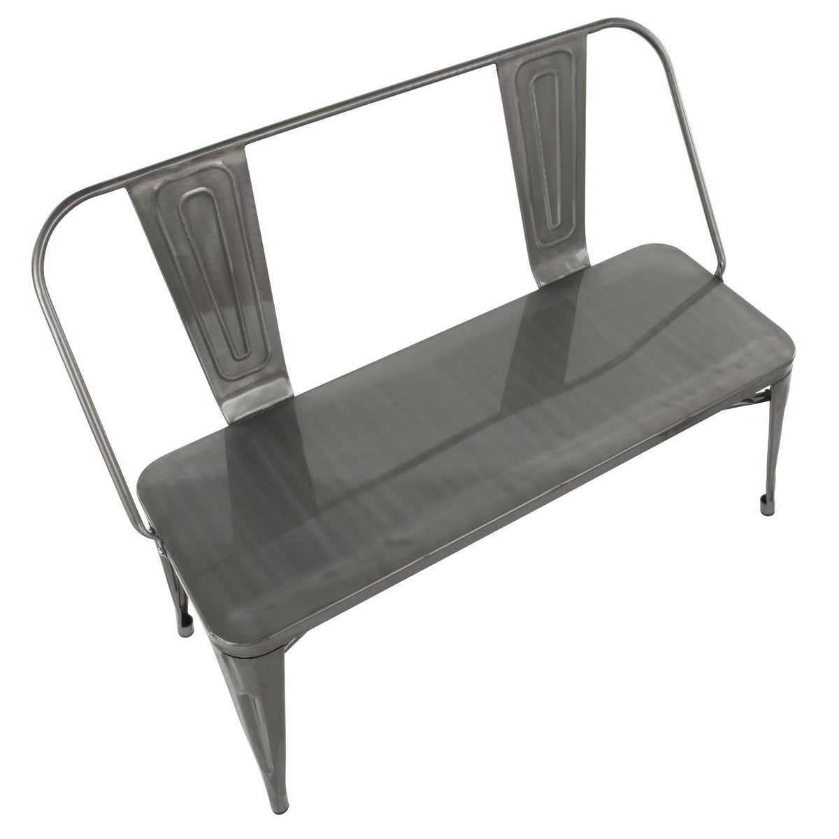 Clear Brushed Silver Metal Bench G9896