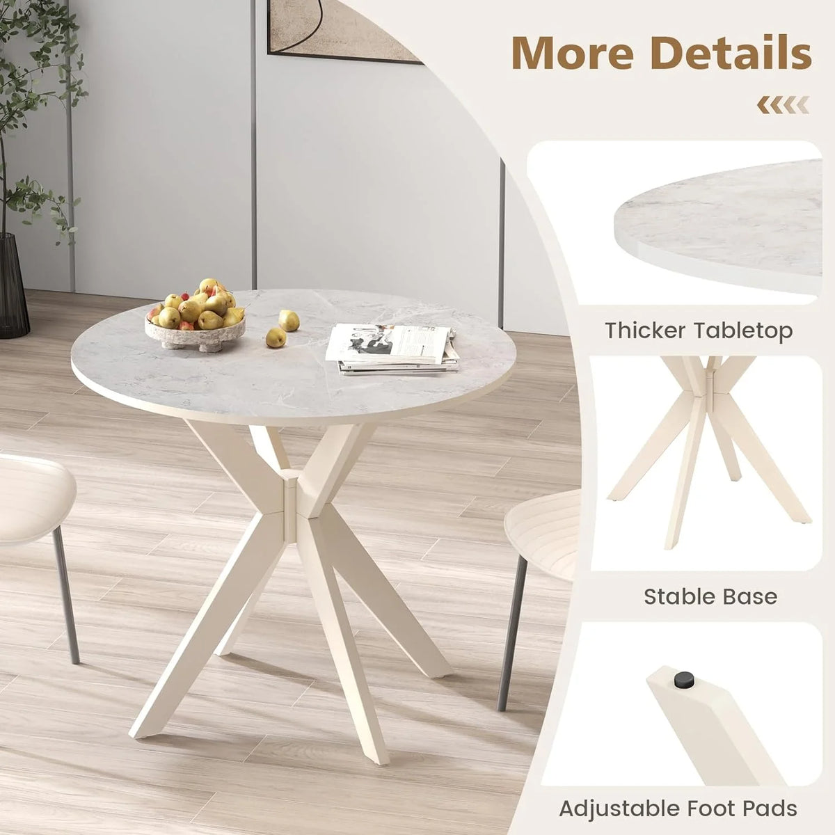 36" Round Wood Dining Table C3757