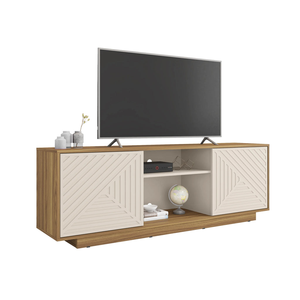 Modern TV Stand with 2 Storage Cabinets, Black I23022